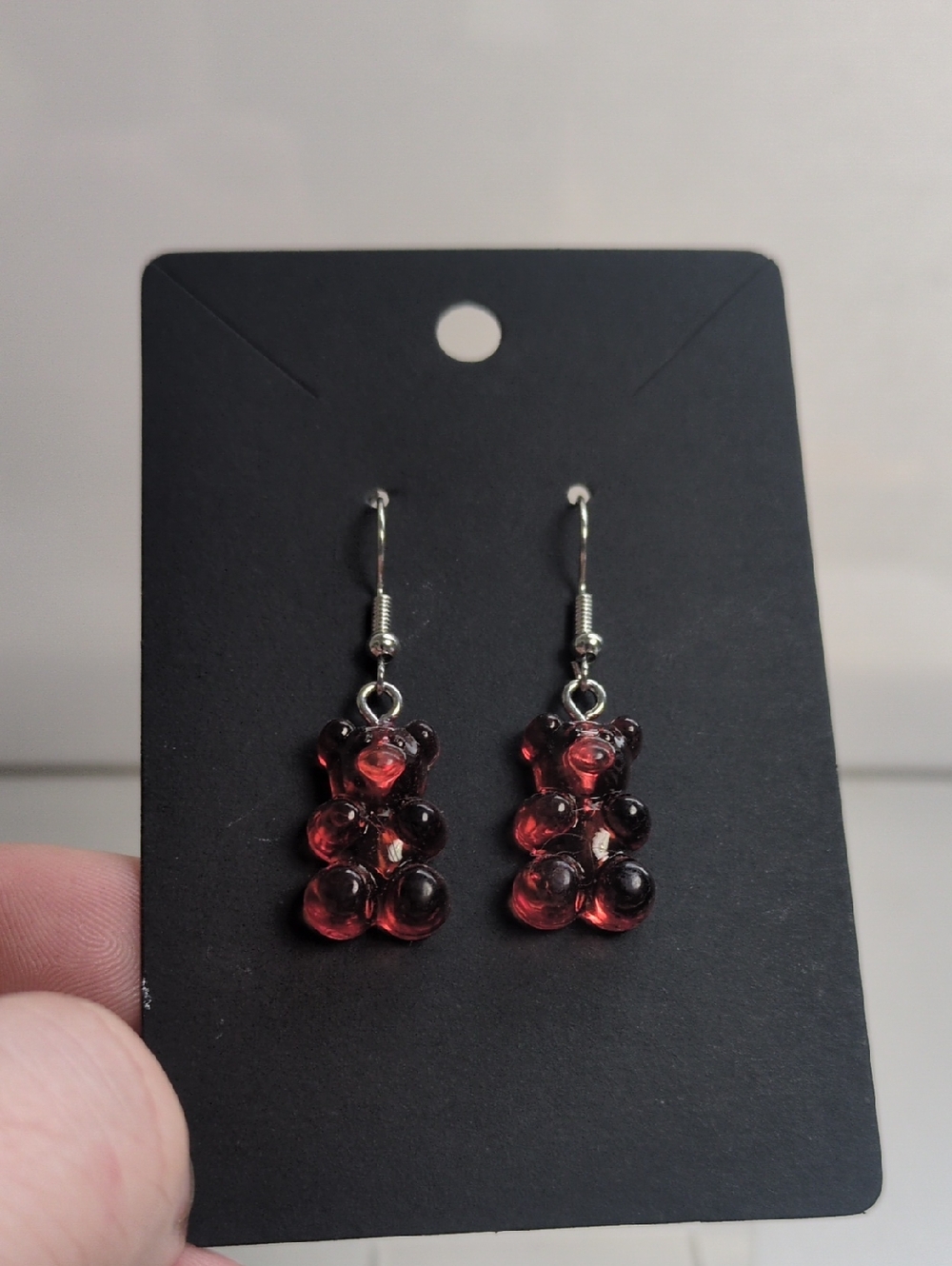Red Gummy Bear Drop Earrings - Women Jewelry
